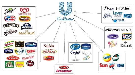 Modelo de negocio de Unilever multimarca